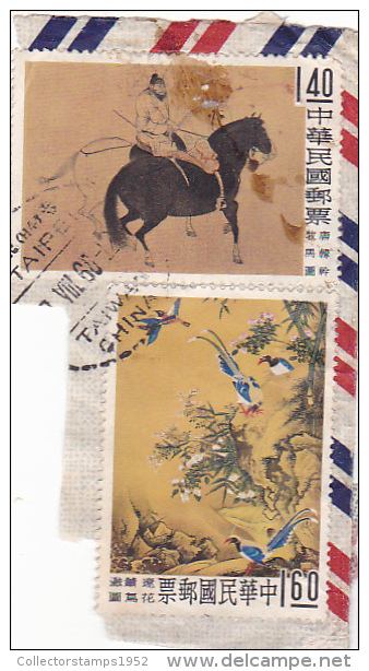 36 - CHINA REPUBLIC - REPUBBLICA DI CINA TAIWAN FORMOSA  FRAGMENT 2X STAMPS - Usati