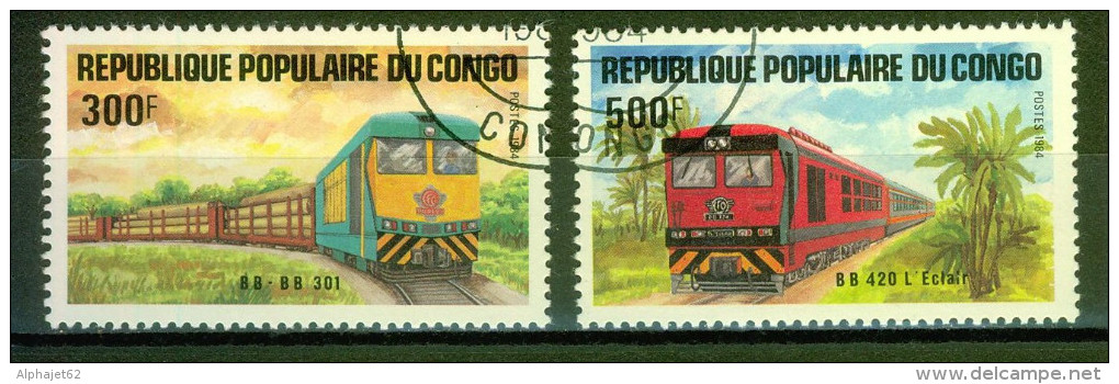 Trains, Locomotives - CONGO - BB 301 - BB 420 ECLAIR - N° 728-729 - 1984 - Oblitérés