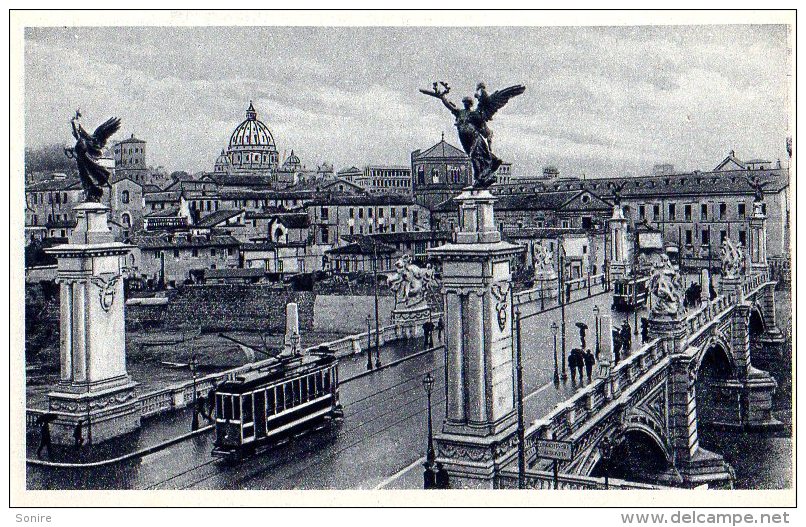 ROMA - PONTE VITTORIO EMANUELE  - ANIMATA - TRAM - FORMATO PICCOLO - C907 - Ponts