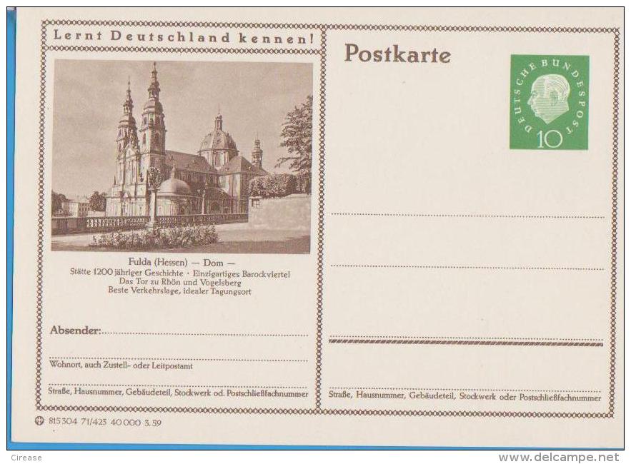 GERMANY REPUBLIC ALLEMAGNE  POSTAL STATIONERY  ENTIERS POSTAUX - Cartes Postales - Neuves