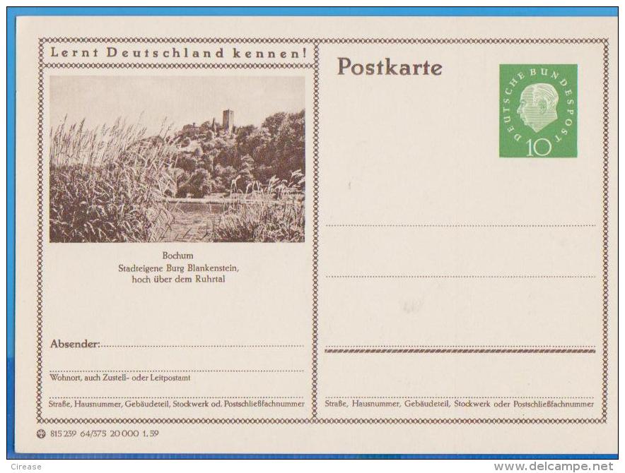 GERMANY REPUBLIC ALLEMAGNE  POSTAL STATIONERY  ENTIERS POSTAUX - Postcards - Mint
