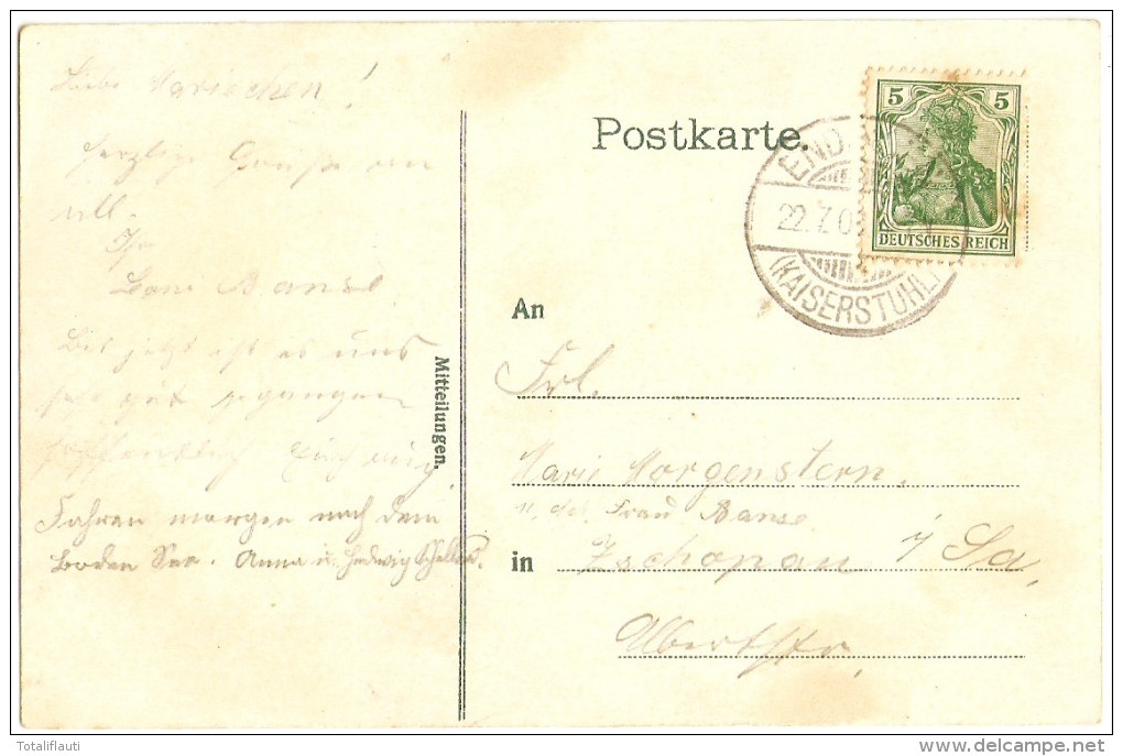 Gruss Aus Endingen Am Kaiserstuhl Gasthaus Zum Pfauen Belebt Kr Emmendingen Pferde Kutsche 22.7.1908 Gelaufen - Endingen