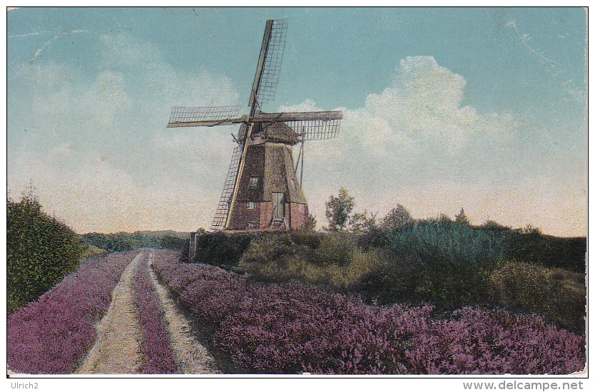 AK Windmühle - Heide - Poststempel Gabel - 1913 (8653) - Moulins à Vent