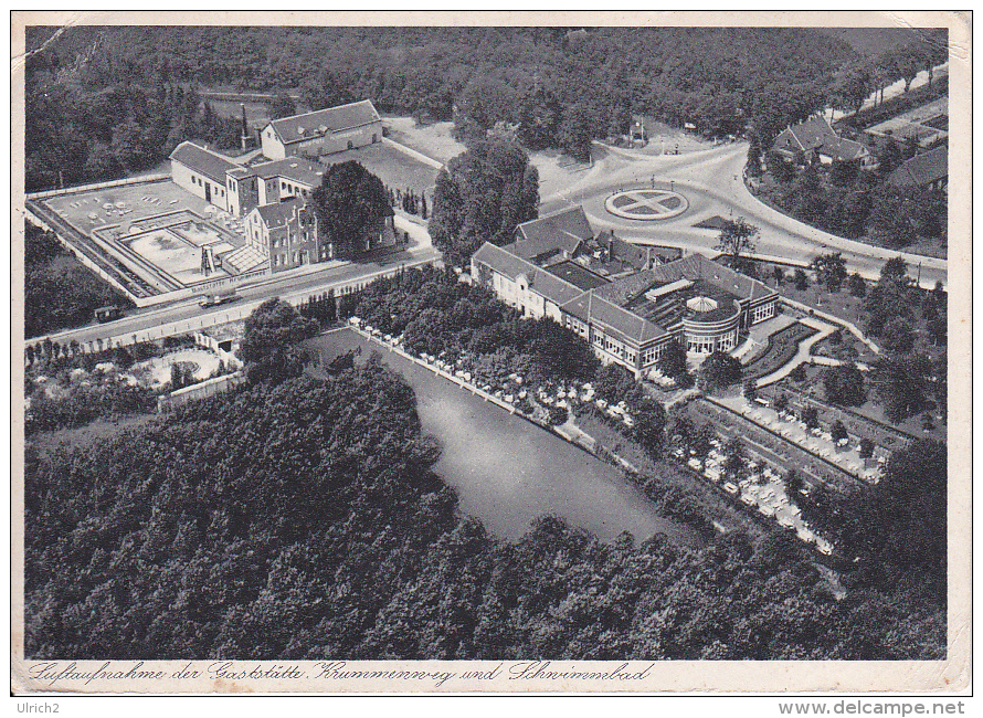 AK Luftaufnahme Der Gaststätte Krummenweg Und Schwimmbad - 1938 (8660) - Ratingen