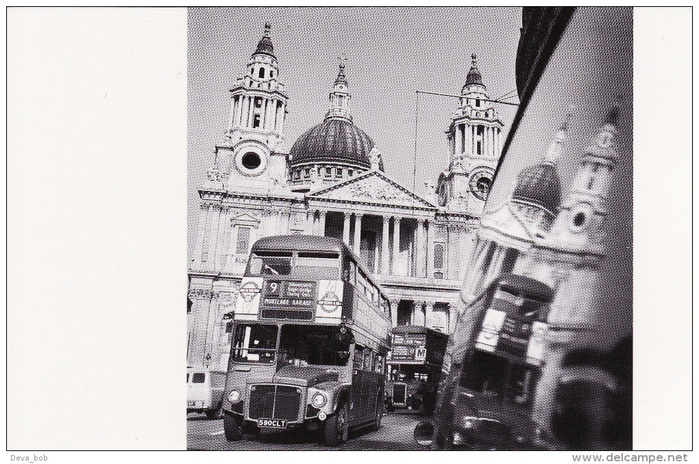 Postcard St Paul´s Cathedral London Routemaster Bus RM1590 1964 590CLT John Gay - St. Paul's Cathedral