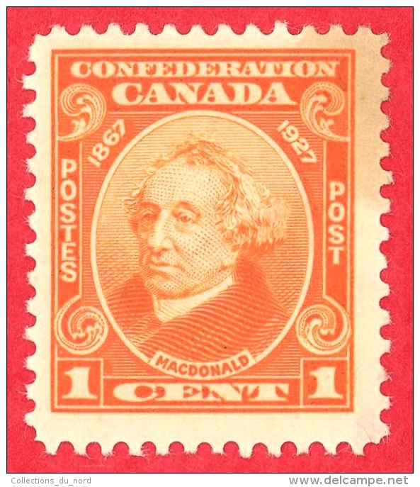 Canada #  141 - 1 Cent  - Mint N/H - Dated  1927 - Sir John A. Macdonald /  Sir John A. Macdonald - Neufs