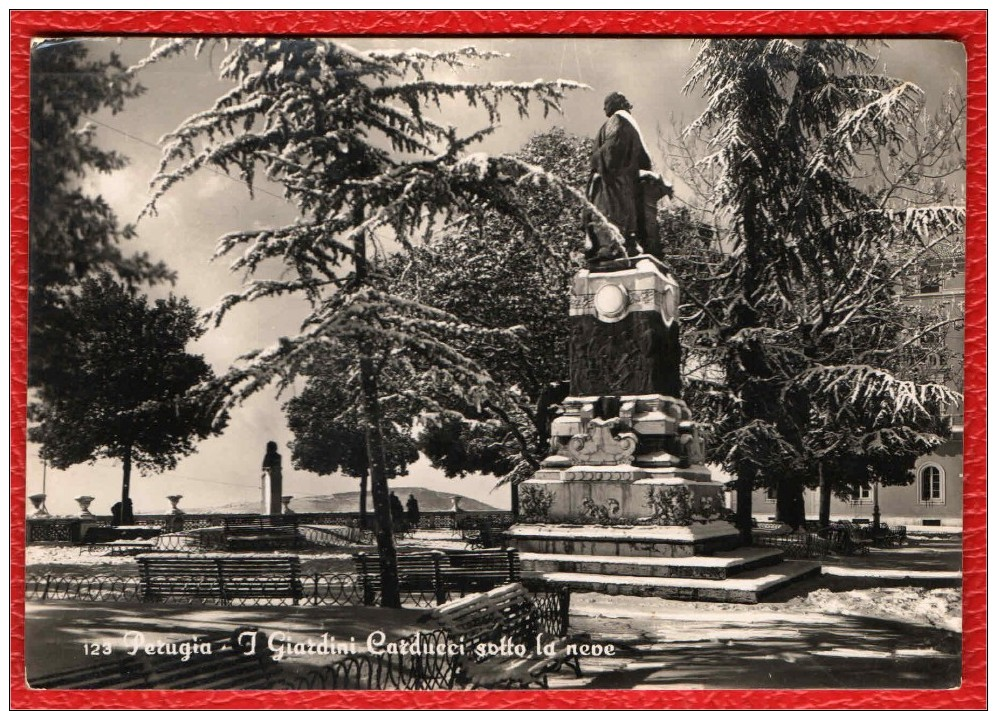 Perugia - I Giardini Carducci Sotto La Neve - Cartolina Non Viaggiata - Perugia