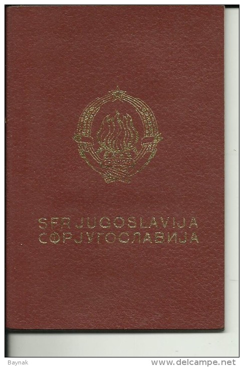 S. F. R.  YUGOSLAVIA  ---    PASSPORT  --  1984   --  LADY PHOTO  --  VISA GREECE  --  FISCAL REVENUE, TAX STAMP - Historische Dokumente