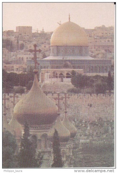 Jerusalem Church Of Sta. María Magdalena And The Dome Of The Rock - Seen From The Mount Of Olives - Israel