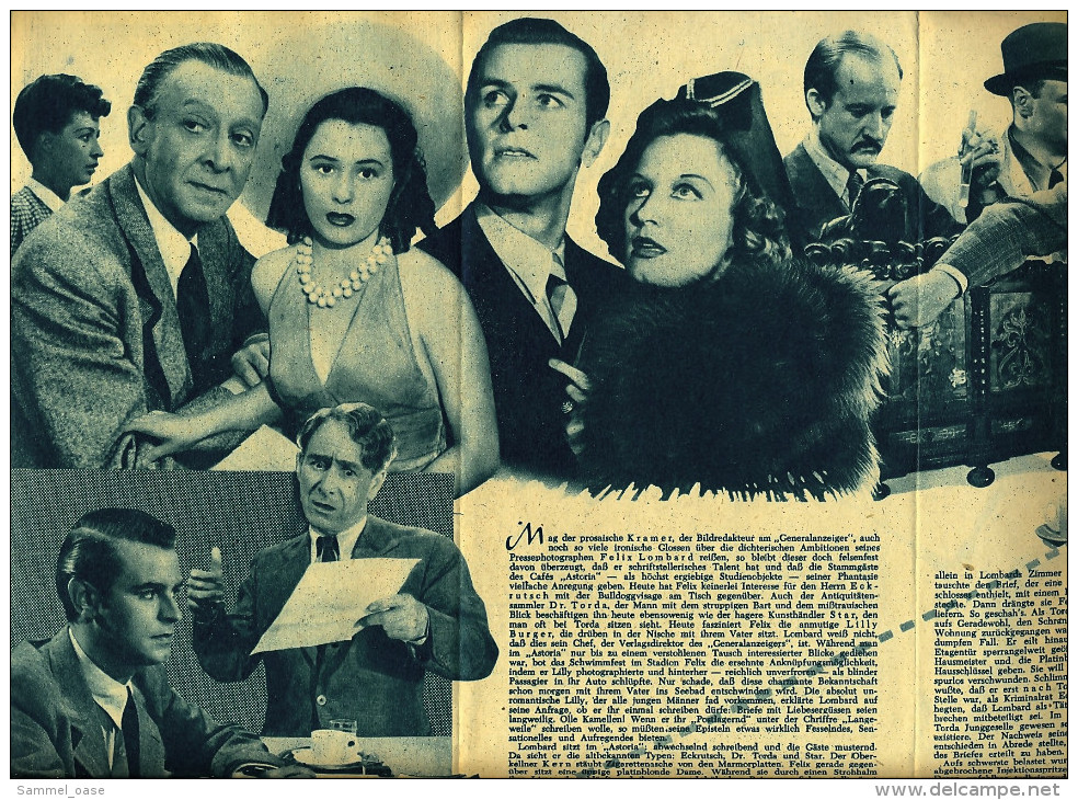 "Filmpost" "Sieben Briefe" Mit Elfriede Datzig , O.W. Fischer -  Filmprogramm Nr. 89 Von Ca. 1948 - Other & Unclassified