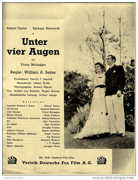 "Illustrierter Film-Kurier" "Unter Vier Augen" Mit Robert Taylor , Barbara Stanwyck -  Filmprogramm Nr. 2745 Von 1937 - Other & Unclassified