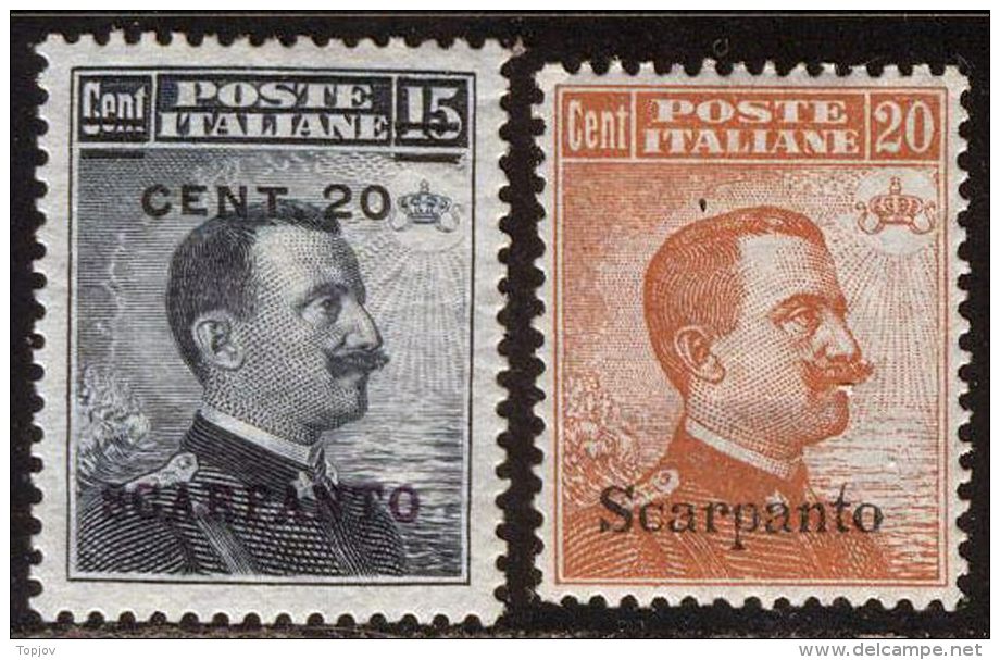 ITALIA - ISOLE  EGEO - SCARPANTO - Re  Filigr.  - *MLH - 1916-22 - Ägäis (Scarpanto)