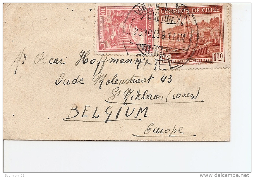 Chili ( Lettre De 1939 Vers La Belgique à Voir) - Chili