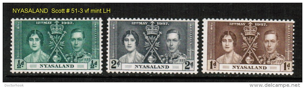 NYASALAND    Scott  # 51-3*  VF MINT LH - Nyassaland (1907-1953)