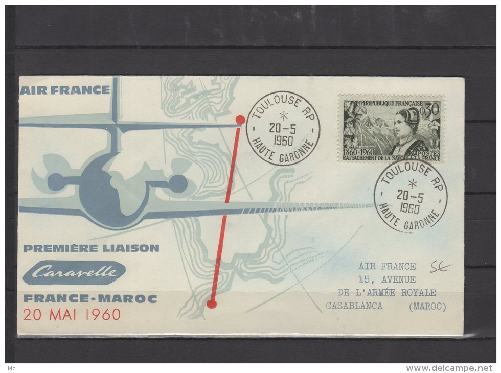 Première Liaison Aérienne - France Maroc  - Caravelle - Air France -  20/05/1960 - Premiers Vols