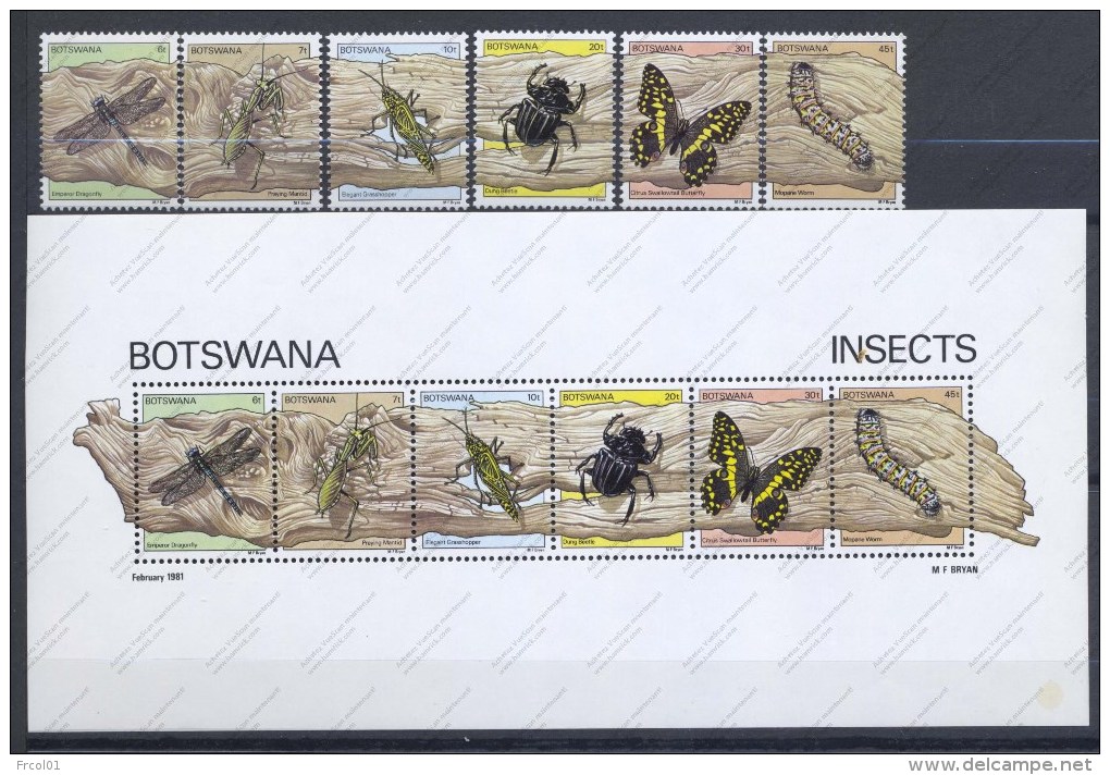 Botswana, Yvert 416/421&BF15, Scott 268/273&273a, MNH - Botswana (1966-...)
