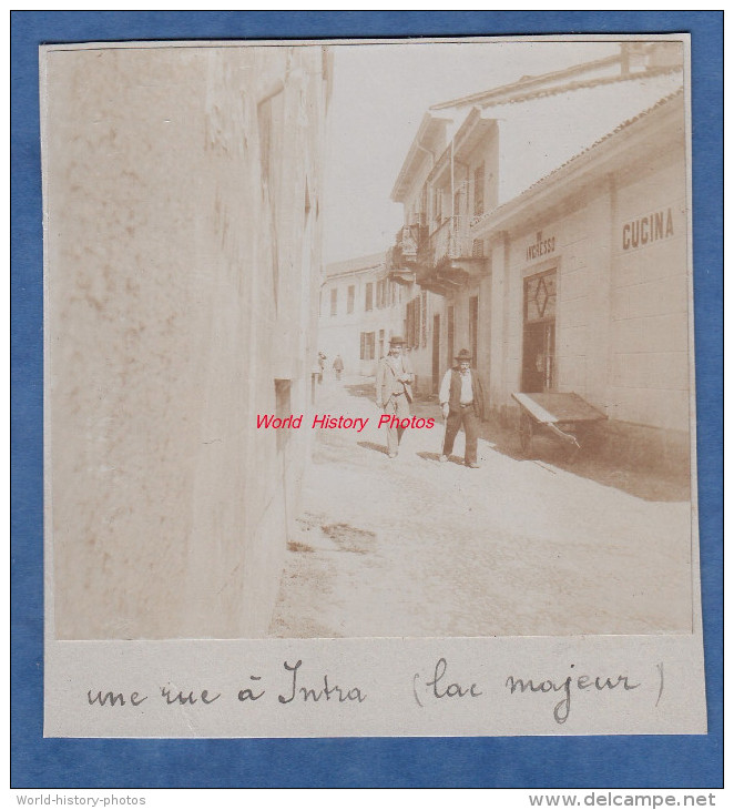 Photo Ancienne - INTRA ( Verbania ) - Une Rue Et Habitant - Ingresso - Lac Majeur -  Verbano Cusio Ossola - Piemonte - Luoghi