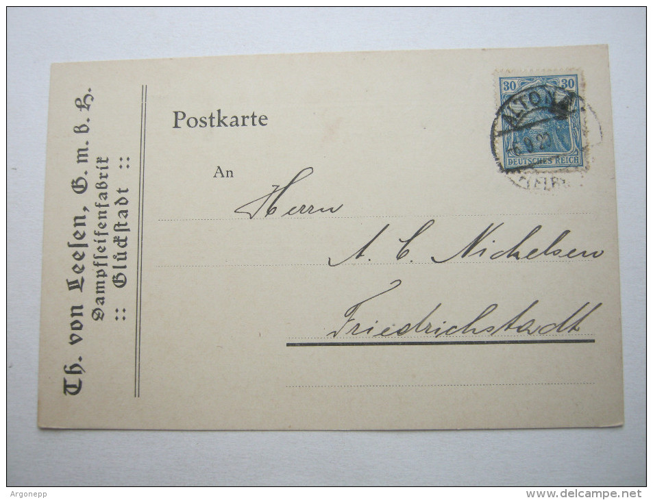1920, GLÜCKSTADT , Firmenkarte - Glückstadt