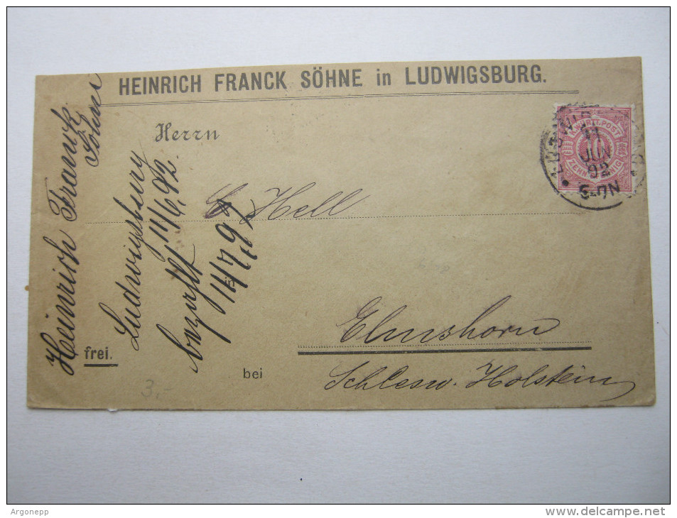 1892, LUDWIGSBURG   Firmenbrief - Ludwigsburg