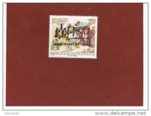 AUSTRIA -    SG 1537 -  1968  TROGER: OVERPRINTED (PRIVATE?) MOZART WIEN TICKET 0I/58985 -  UNUSED WITHOUTH GUM - Variétés & Curiosités