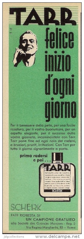 # TARR SCHERK SHAVE LOTION (type 1),  ITALY 1950s Advert Pubblicità Publicitè Reklame Lozione Barba Rasage Rasierwasser - Non Classificati