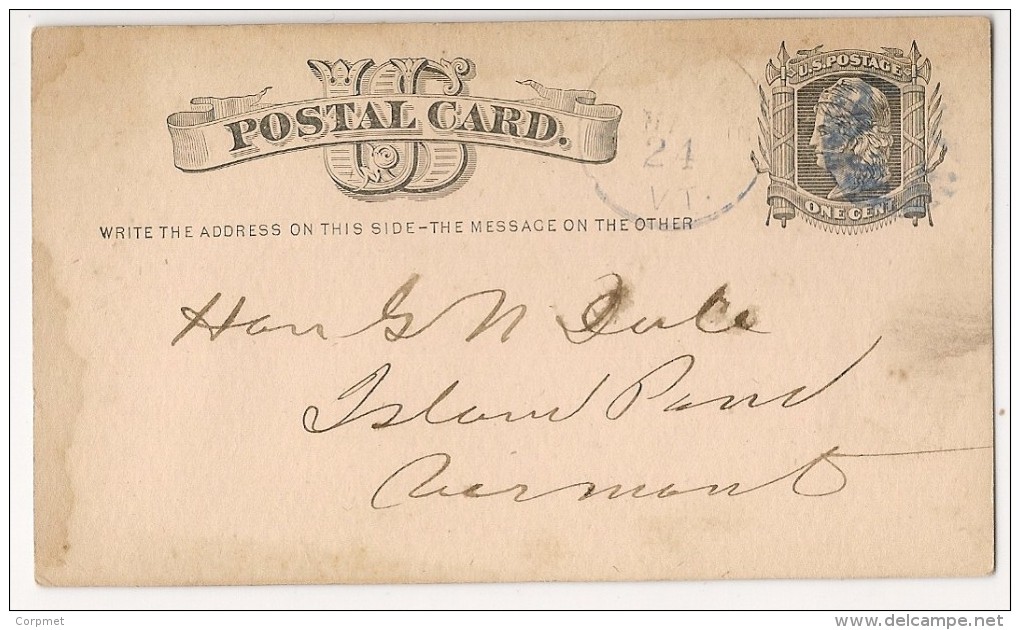 US - 3 - 1879  ENTIRE POSTAL CARD Circulated - ...-1900