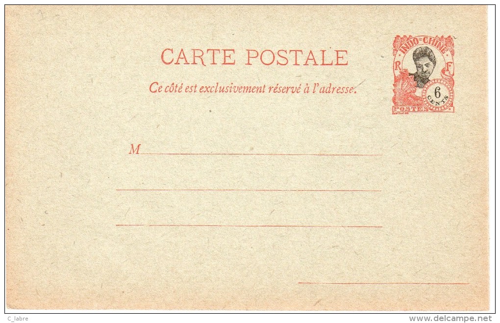 ENTIER POSTAL : INDOCHINE . 1924/25 . CP N°16 . ACEP . NEUVE . TB . - Brieven En Documenten