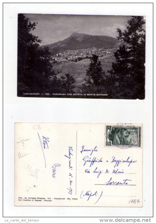 Cartolina/postcard Vastogirardi (Isernia) Panorama Con Veduta Di Monte Capraro 1953 - Isernia