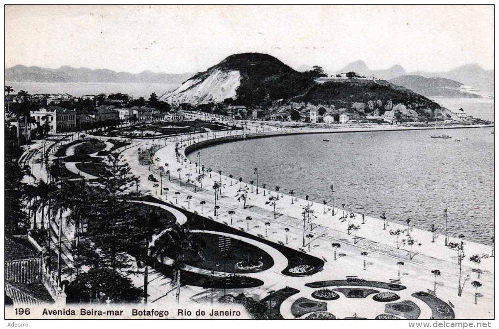 RIO DE JANEIRO Avenida Beira-mar Botafogo, Karte Gel. Vor 1900, 100 Reis Frankierung - Rio De Janeiro