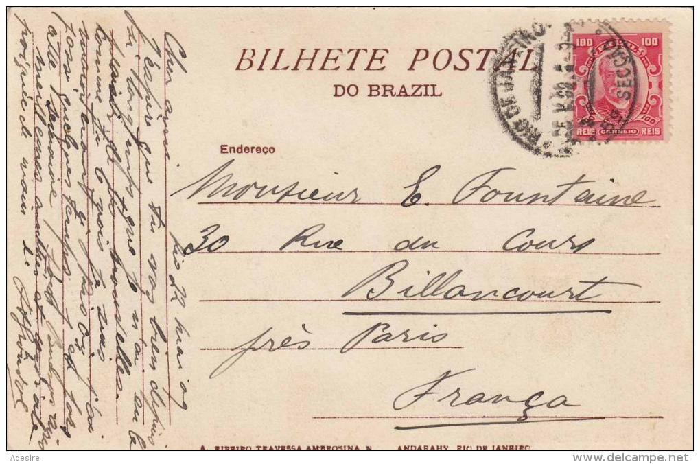 RIO DE JANEIRO Avenida Beira-mar Botafogo, Karte Gel. Vor 1900, 100 Reis Frankierung - Rio De Janeiro