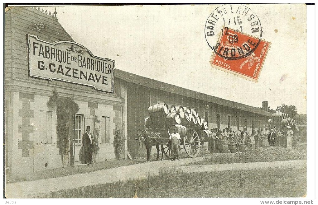 CPA LANGON Fabrique De Barriques G. CAZENAVE 10784 - Langon