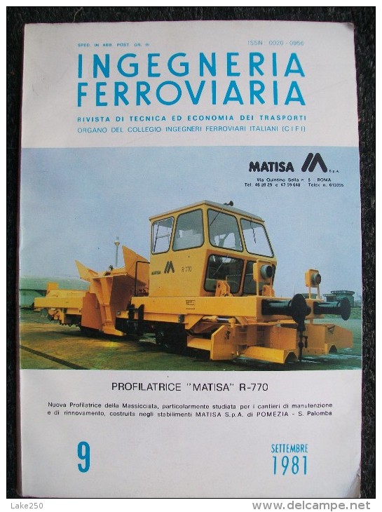 INGEGNERIA FERROVIARIA Settembre 1981 - Moteurs