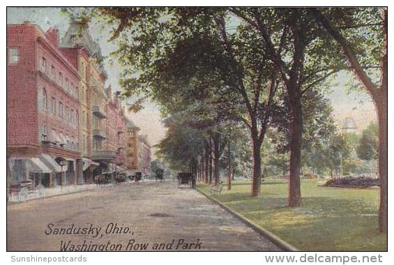 Ohio Sandusky Washington Row And Park 1910 - Andere & Zonder Classificatie