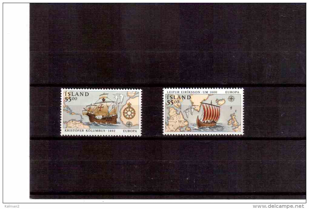 XX994       -    ISLANDA     -    NEW **   COMPLETE SET      -      CAT.  UNIFICATO    Nr.    715/716 - Christophe Colomb