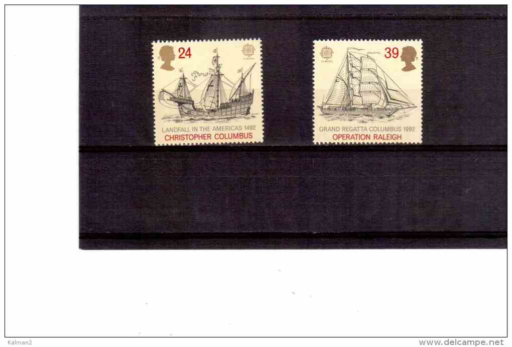 XX1083       -      GRAN BRETAGNA    -    NEW **   COMPLETE SET      -      CAT.  UNIFICATO    Nr.   1617/1618 - Christophe Colomb