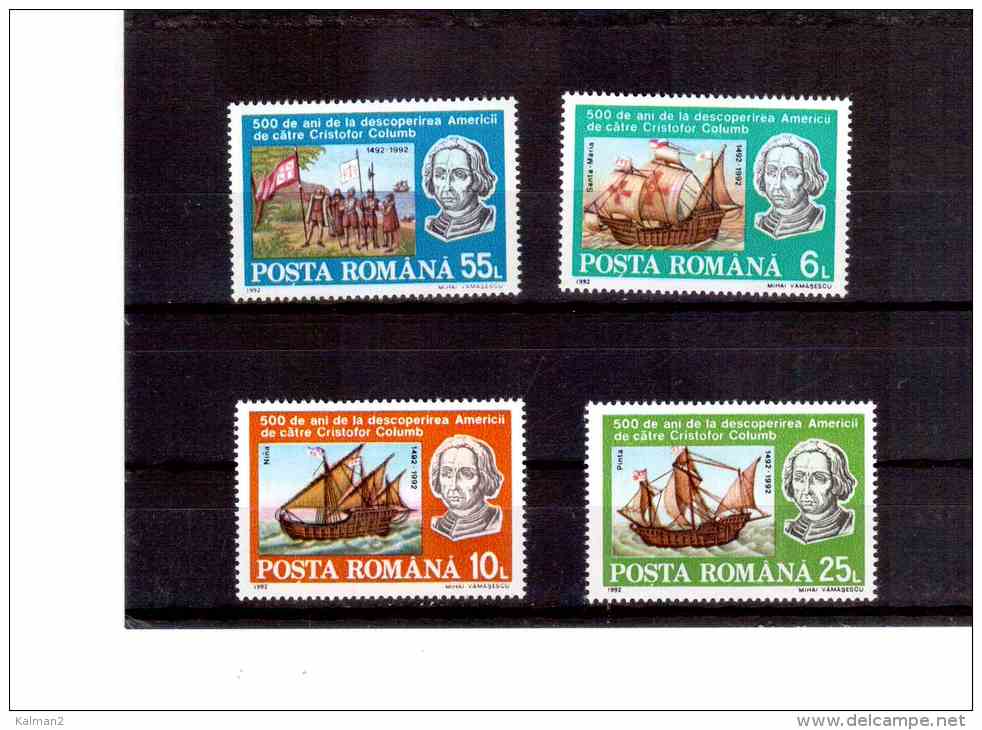 XX1660   -   ROMANIA   -  NEW** COMPLETE SET  - CAT.  Y.&amp;T.  Nr.   4020/4023 - Christophe Colomb