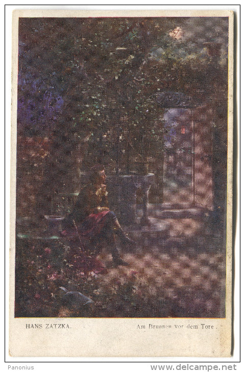 H. ZATZKA Pinx - Art Postcard, Censorship Zagreb, 1918. - Zatzka