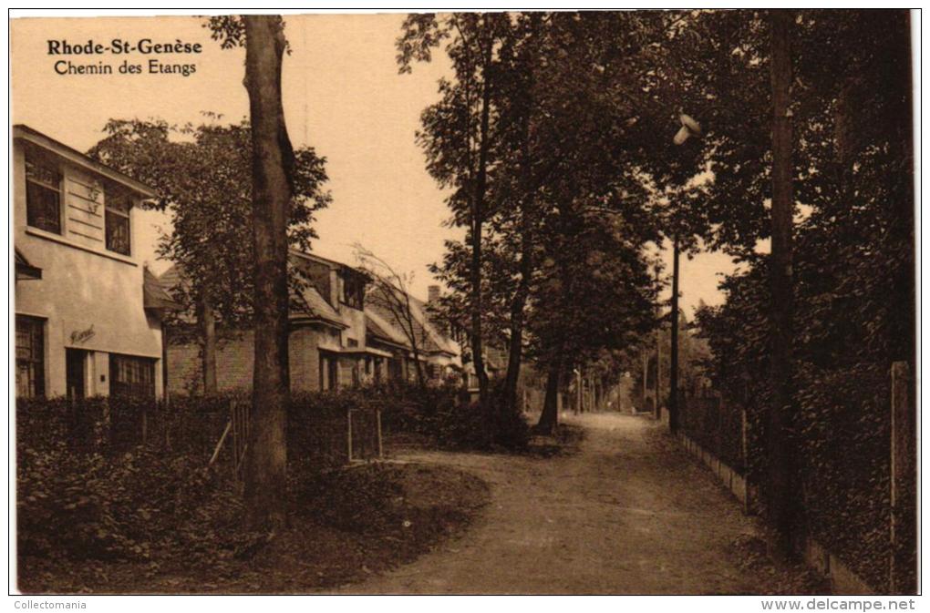 BRABANT   5 CP Sr Genesius Rhode Eglise '32 Vijverweg  Villa Pépinière Av Ocyave Michob Av Des Touristes - Rhode-St-Genèse - St-Genesius-Rode