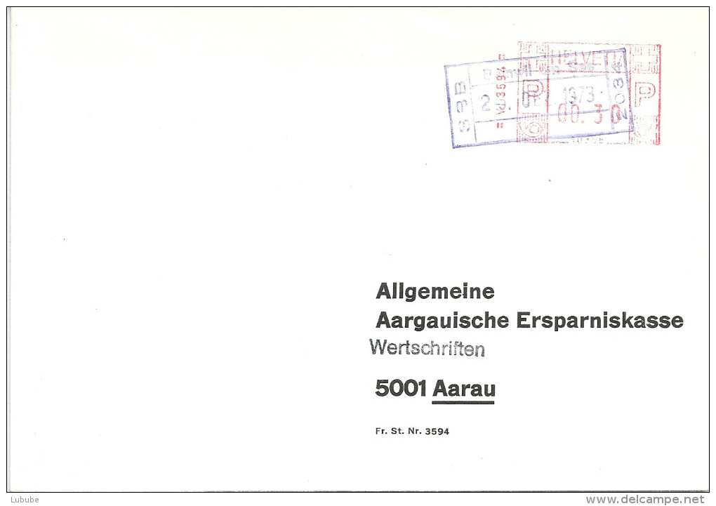 Brief  Beinwil Am See - Aarau  (Bahnstempel)          1973 - Bahnwesen