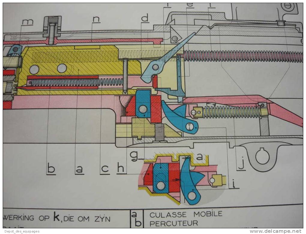 USA 39-45 : GRANDE PLANCHE INSTRUCTION MITRAILLEUSE BROWNING .30.................!!!!! !!!!!! - Veicoli