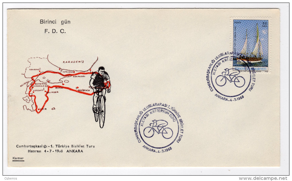 CYCLING  TURKEY,TURQUIE,TURKEI, 1968 FDC - Other & Unclassified