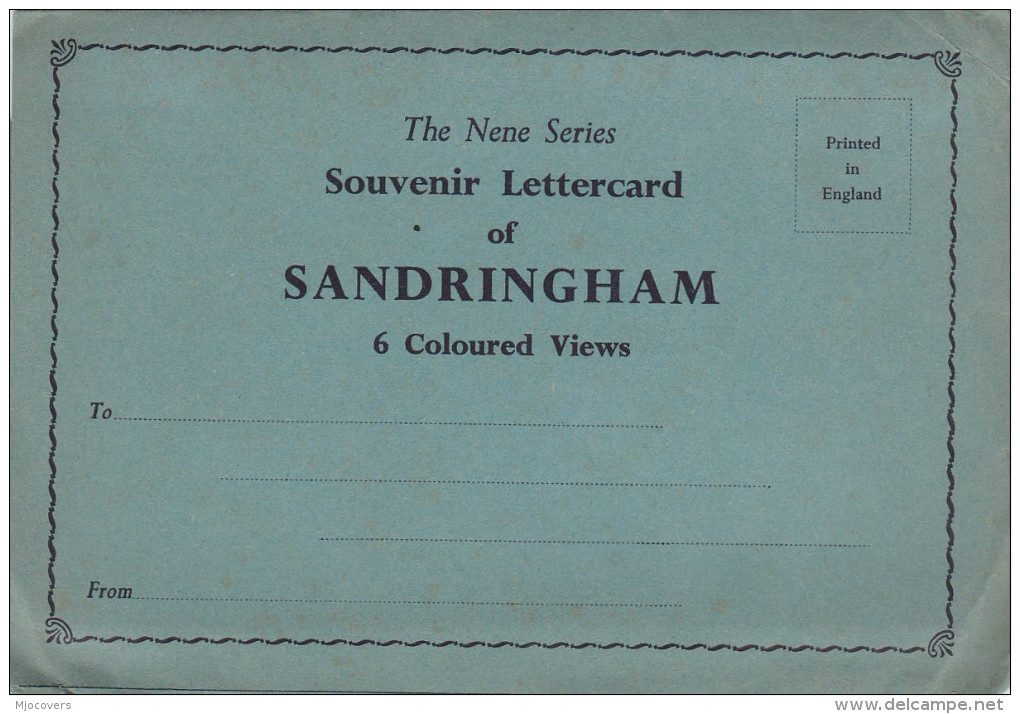 Old SANDRINGHAM Norfolk SOUVENIR LETTERCARD 6 Colour Views Postcard Gb - Andere & Zonder Classificatie