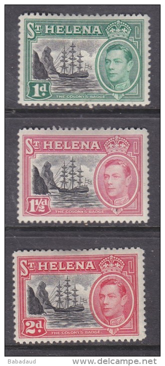 Saint Helena, George VI 1949, 1d,  11/2d, 2d, MH * - Saint Helena Island