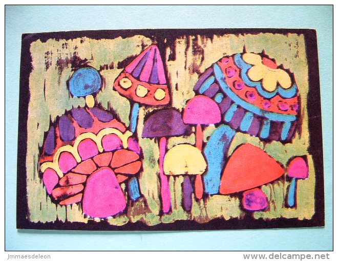 USA 1988 Postcard "mushrooms" Grafton Elementary School To England - Laubach - Pearl Buck Writer - Margaret Mitchell - Lettres & Documents