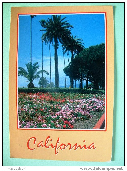 USA 1988 Postcard "coast At San Clemente - Palm Trees" To England - Robert Milikan - Lettres & Documents