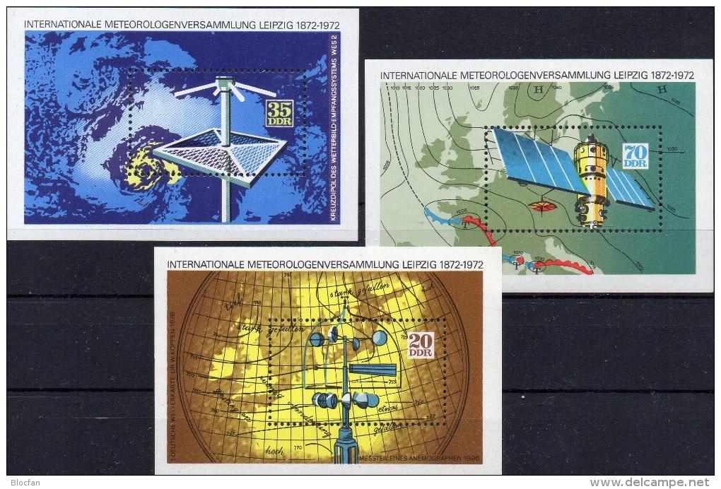 Wolken Weltall Satellit Meteorologie 1964 DDR Block 20/22+34/36 ** 45€ + Bildband Wetter book m/s blocs sheet bf Germany