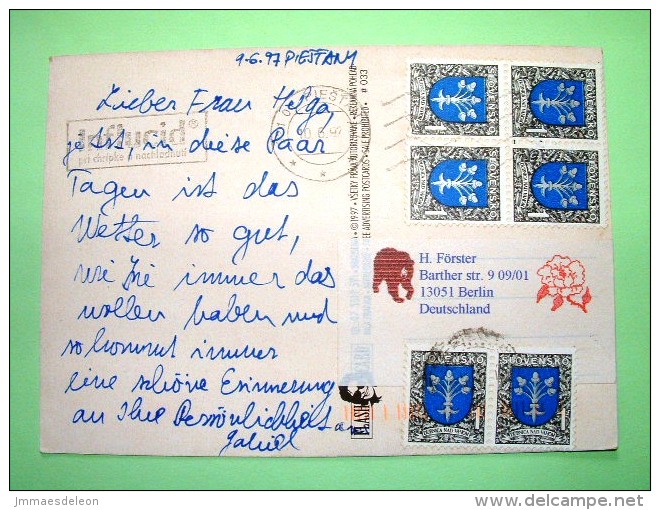 Slovakia 1993 Postcard "comics Rats" To Germany - Dubnica Arms Oak - Covers & Documents