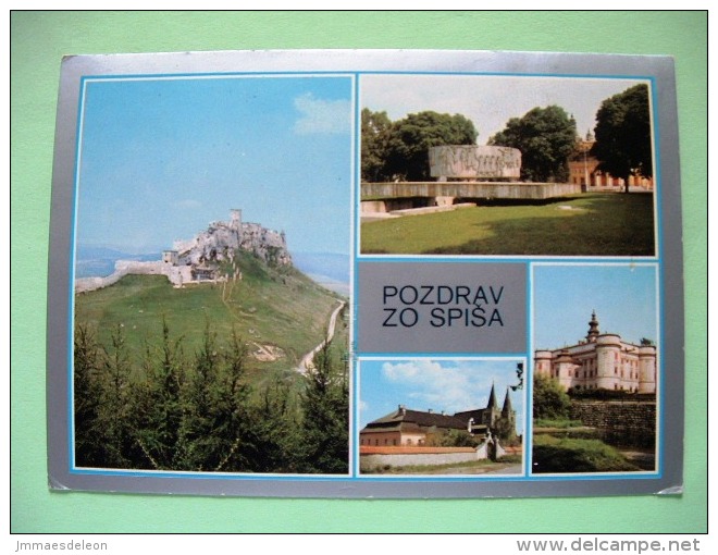 Slovakia 1994 Postcard "Pozdrav - Castle Church" To Praha - Dubnica Arms Oak - Briefe U. Dokumente
