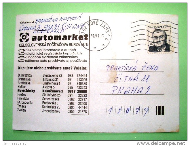 Slovakia 1994 Postcard To Praha - President - Cartas & Documentos