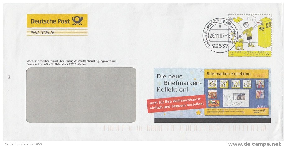 119FM- POSTAL SERVICE ADVERTISING, COVER STATIONERY, ENTIER POSTAUX, 2007, GERMANY - Covers - Used